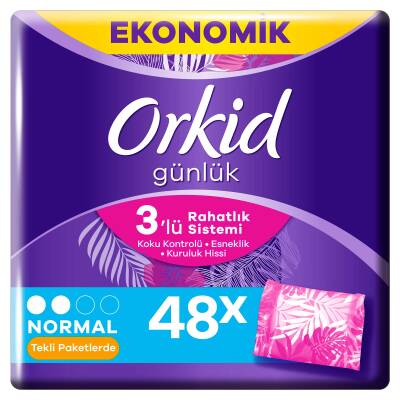 Orkid Günlük Ped Günlük Koruma Dev Ekonomi Paketi 48 Ped (Tekli Paketlerde) - 1