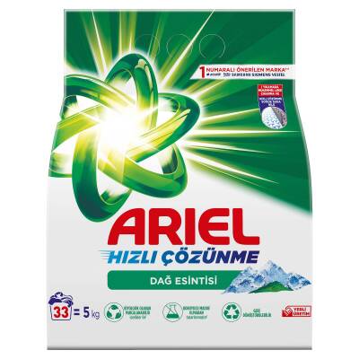 Ariel Dağ Esintisi 5 Kg Hızlı Çözünme Toz Çamaşır Deterjanı - 2