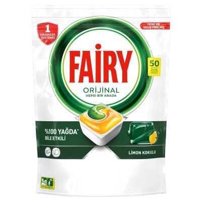 Fairy Hepsi Bir Arada Bulaşık Makinesi Deterjanı Kapsülü/Tableti 50 Yıkama Limon Kokulu - 2