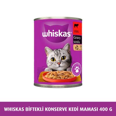 Whiskas Biftekli Konserve Kedi Maması 400 G - 1