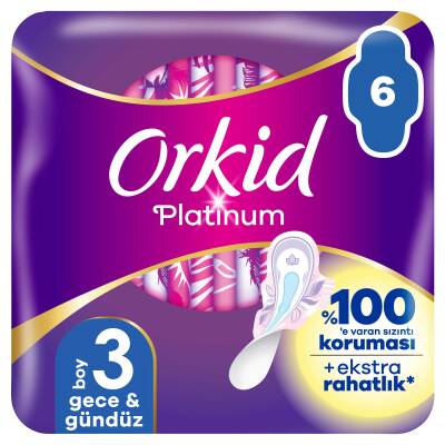 Orkid Platinum Hijyenik Ped Gece Tekli Paket 6 Ped - 1