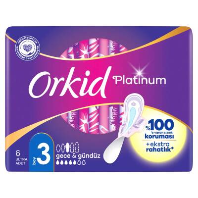 Orkid Platinum Hijyenik Ped Gece Tekli Paket 6 Ped - 2