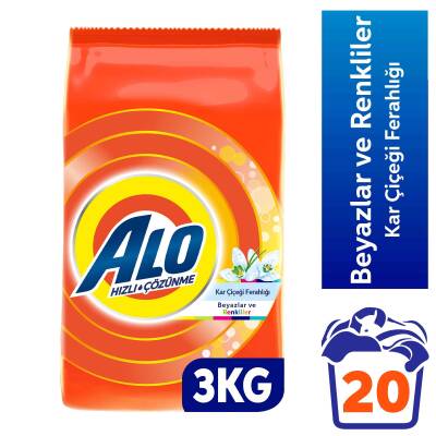 Alo 3 Kg Kar Çiçeği Ferahlığı Beyazlar Ve Renkliler Hızlı Çözülme Toz Deterjan - 1