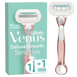 Gillette Venus Deluxe Smooth Makine + 5 Bıçaklı Yedek Başlık - 1